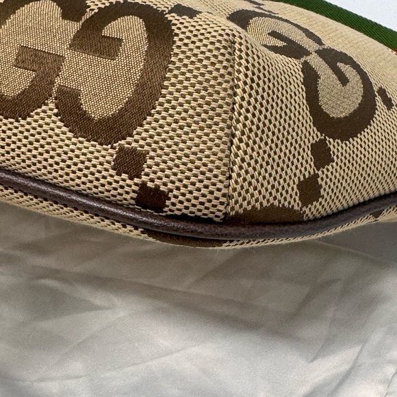 💯Authentic GUCCI Monogram Jumbo GG Textured Dollar Calf Skin Web Belt/Body Bag - Picture 5 of 11